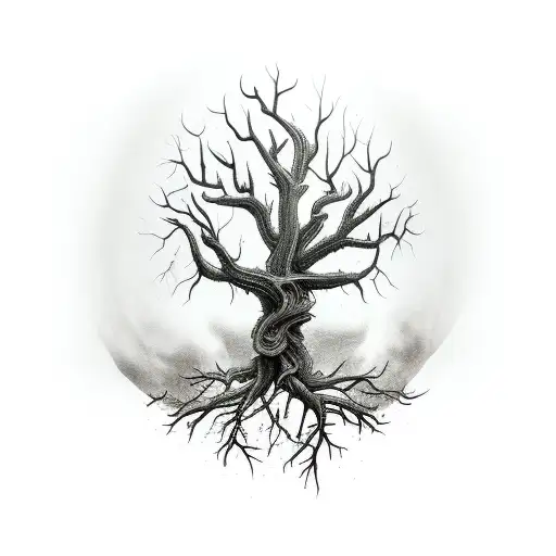 Full Sleeve Dead Tree With Trailing Roots