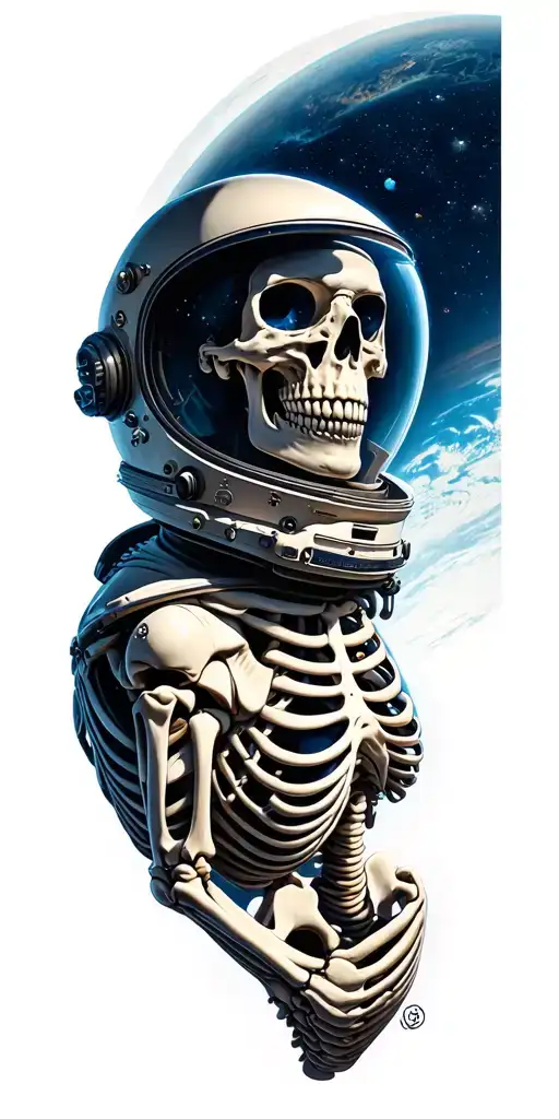 Skeleton In Space Helmet