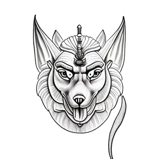 Anubis Holding A Rose