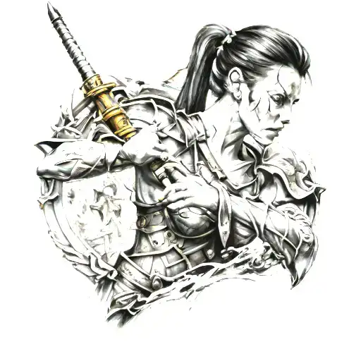 Woman Warrior Wielding