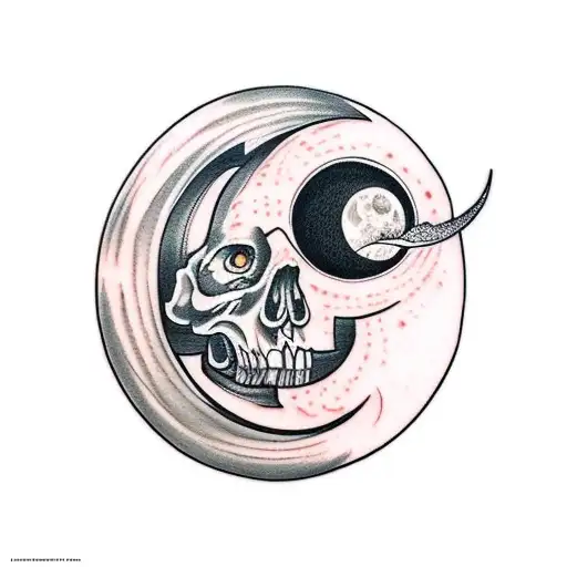 Gross Pumpkin With Moon And Witch