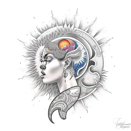 Sun And Moon With Afro Hair