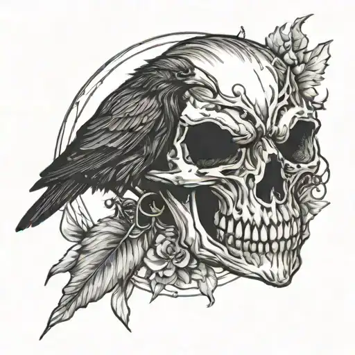 Raven Skull Jack O Lantern