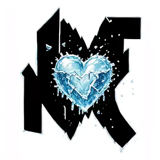 Trust No One In Words With Small Broken Heart Trapped In A Icebox With Frozen Ice Around It