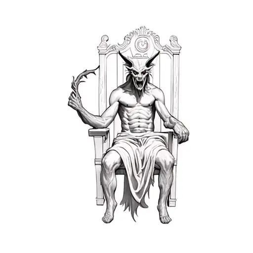 A Demon Seated On A Throne