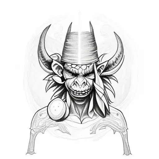 Goblin Shaman Casting A Spell In A Beautiful Forest Landscape