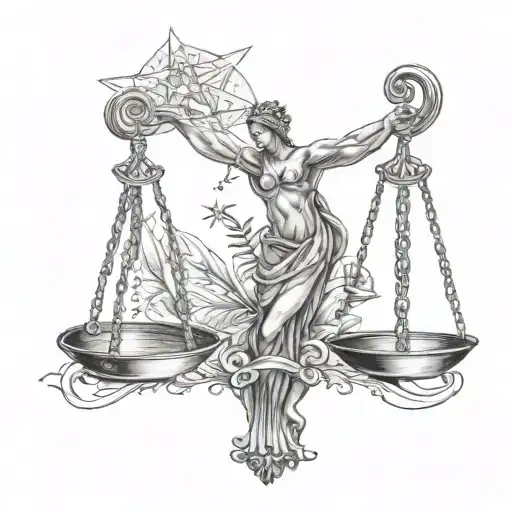 Scales Of Justice And Libra Star Constellation