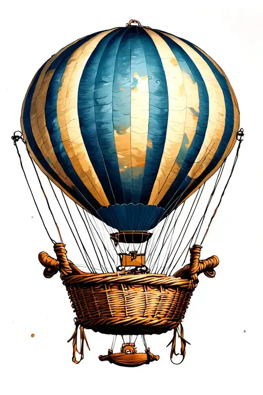 Hot Air Balloon With Anchor Instead Of Basket