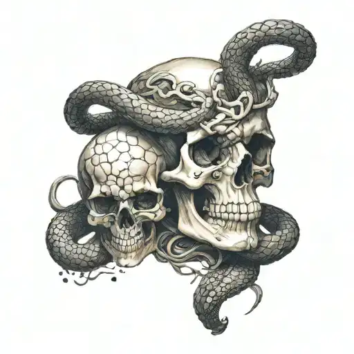 Skull And Snake Around