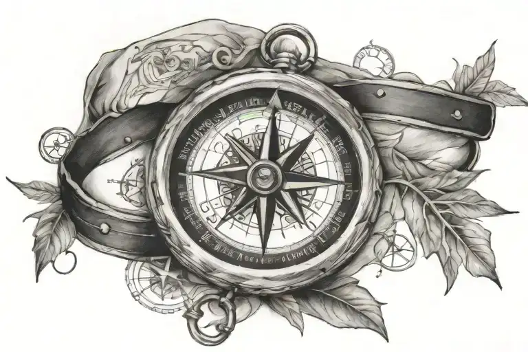 Compass Armband Tattoo Featuring