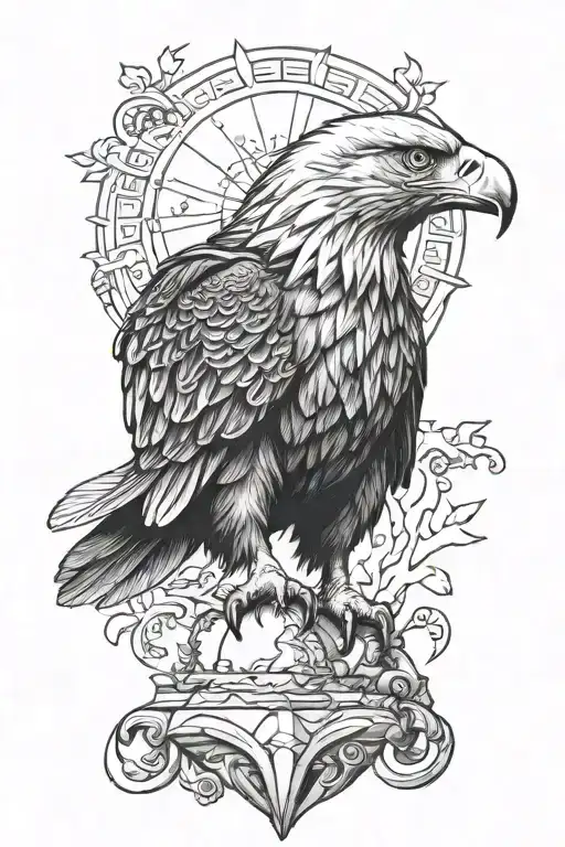 Eagle Perched On Top