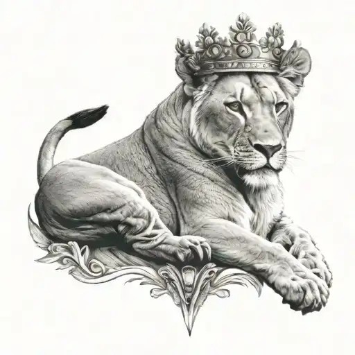Lioness With Crown Adorned