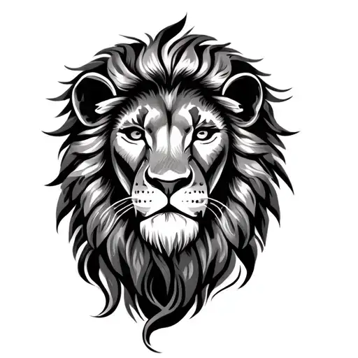 Tribal Polynesian With Lion For Shoulder