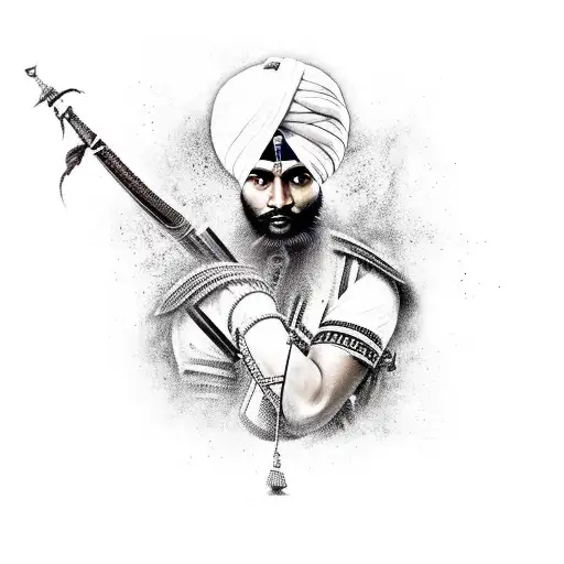 Incorporate A Sikh Warrior In A Fierce Battle Scene