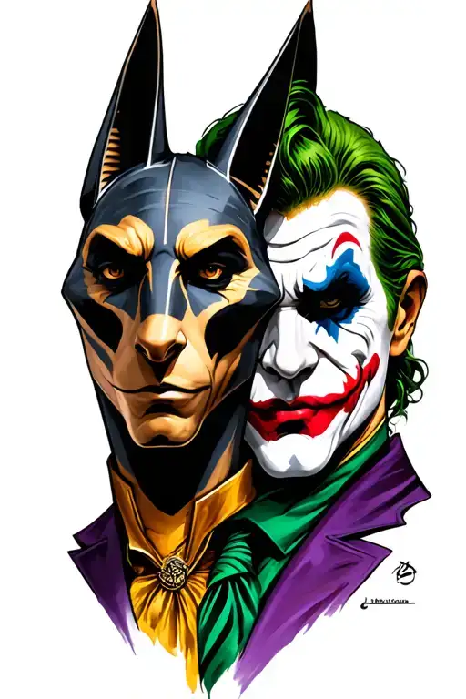 Anubis And The Joker Face Realistic