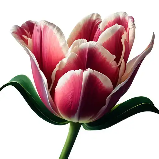 A Beautiful Tulip Flower Blooming With Intricate Sakura Petals Intertwined Around It