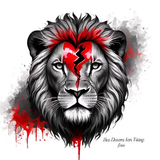 Realism A Lion With A Broken Heart Symbolizing Pain And Betrayal Incorporating Elements Of Realism