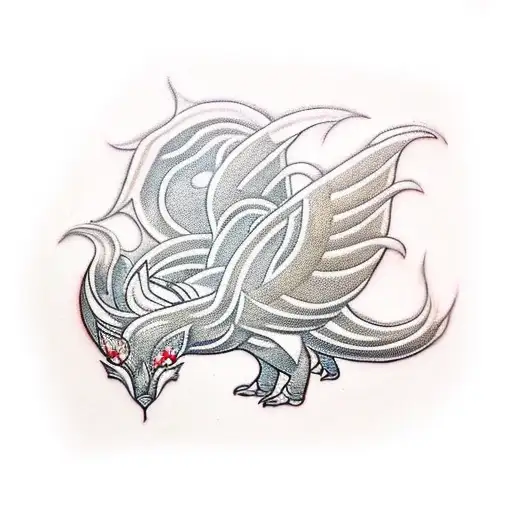 A Pixelated Trishul Symbolizing The Client's Love For Gaming And Spirituality