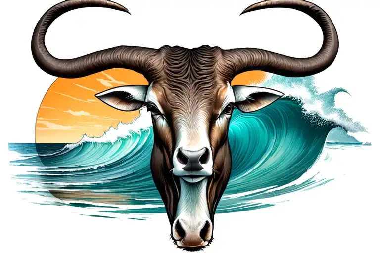 Beach Wave Taurus Zodiac Sign
