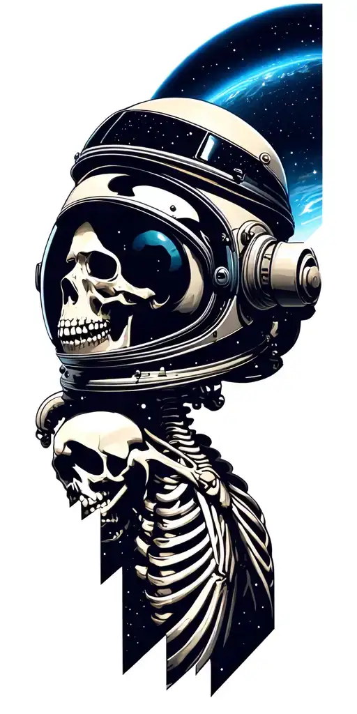 Skeleton In Space Helmet