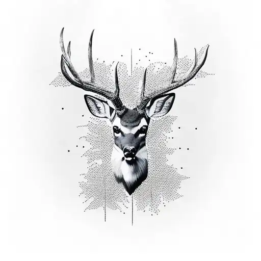 Mule Deer In Pine Trees Skull