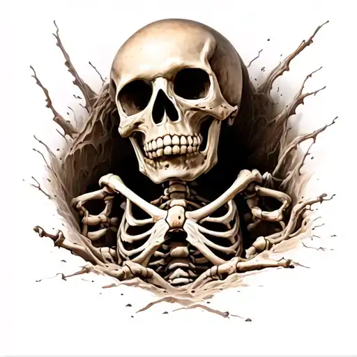 Partially Buried Skeleton