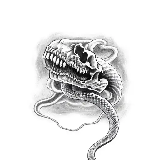 Scary Smokey Snake Skull
