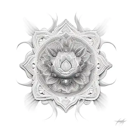 Angel Surrounded By Lotus Flower