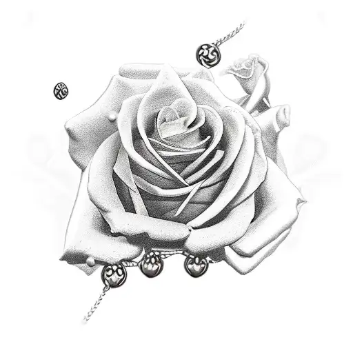 3 Roses With Rosary Beads