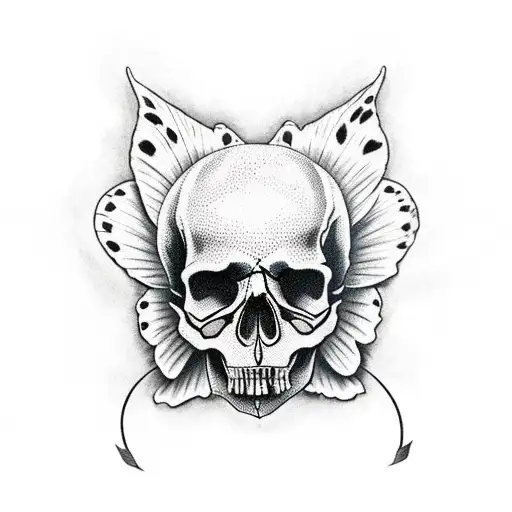 Skull With A Butterfly