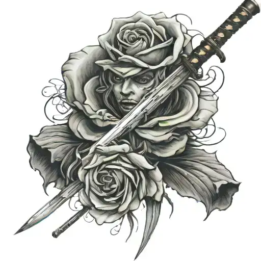 Samurai Katana Rose