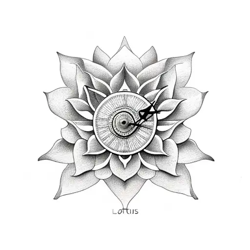 Lotus Flower With Clock
