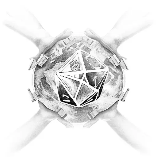 Earth With Hands Rolling Dice