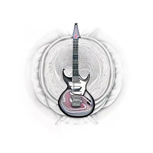 A Guitar Merging With A Vinyl Record