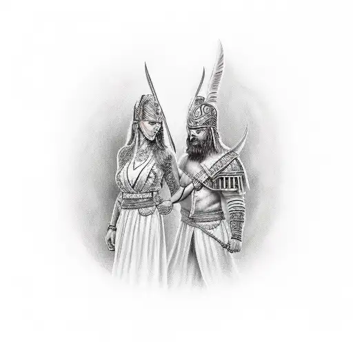 Warrior Holding His Dead Wife