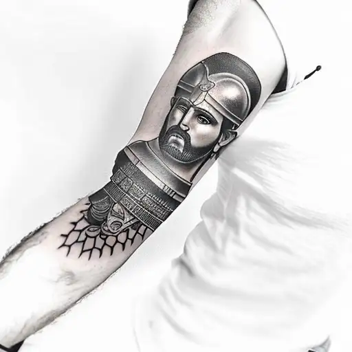 Greek Warrior On Forearm