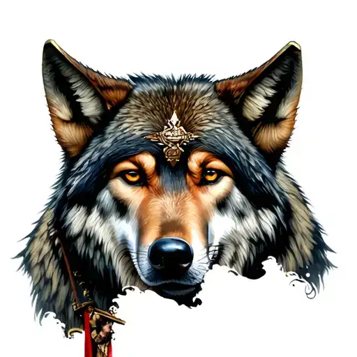 Italian Wolf Surrounded By Roman Soldiers