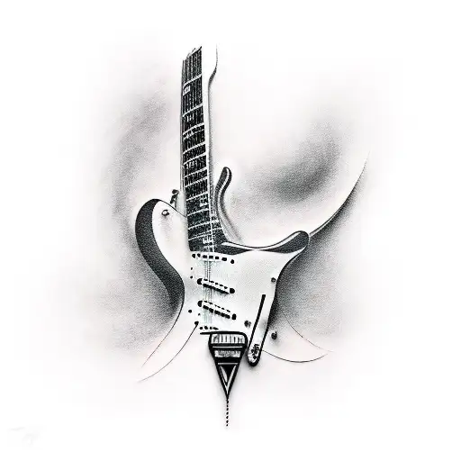 Electric Guitar Tattoo On Hand