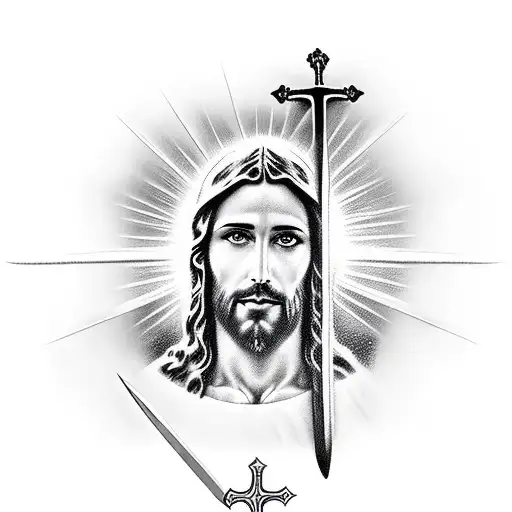 Jesus On A Cross That Is A Sword