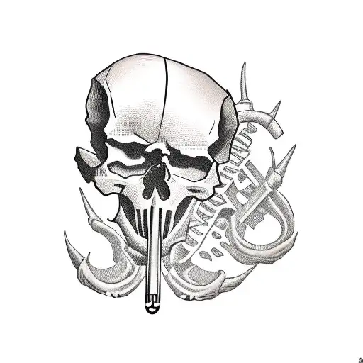 Skull With Acoustic Guitar