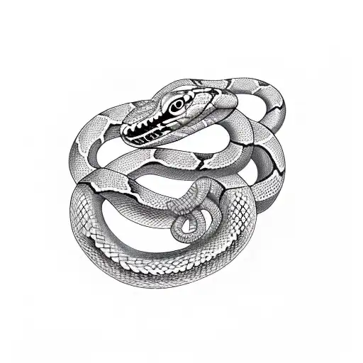 Snake Cobra Greek Key