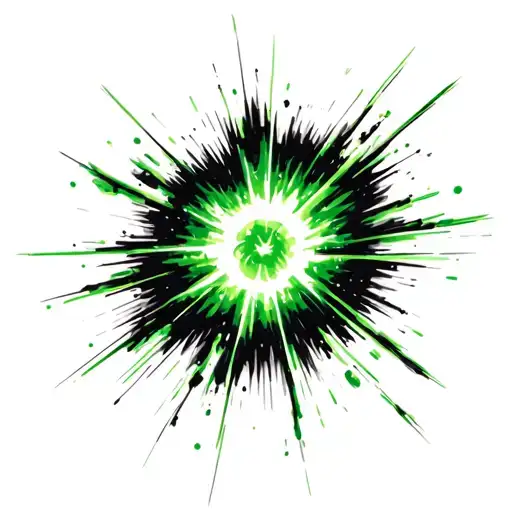 A Realistic Depiction Of A Supernova Explosion In Black And Green Colors