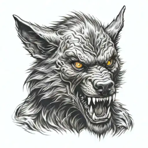Werewolf Portrait Snarl Horror
