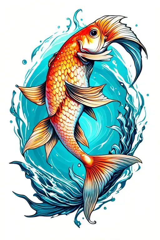 Pisces And An Arrow Design