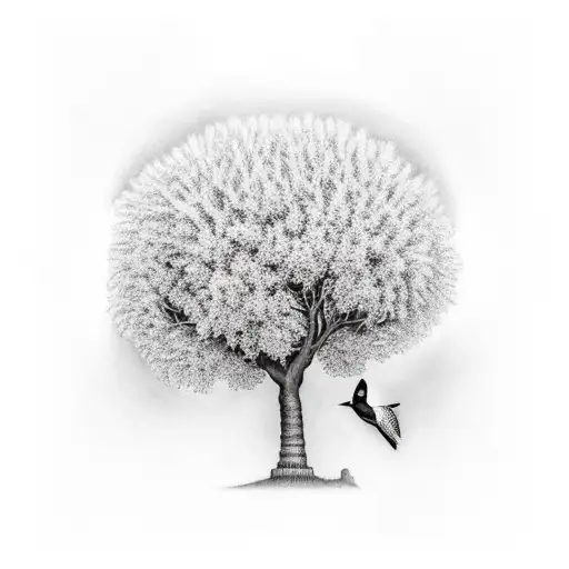 Mustard Tree With Birds