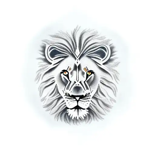 A Lion Protecting It's Four Cubs