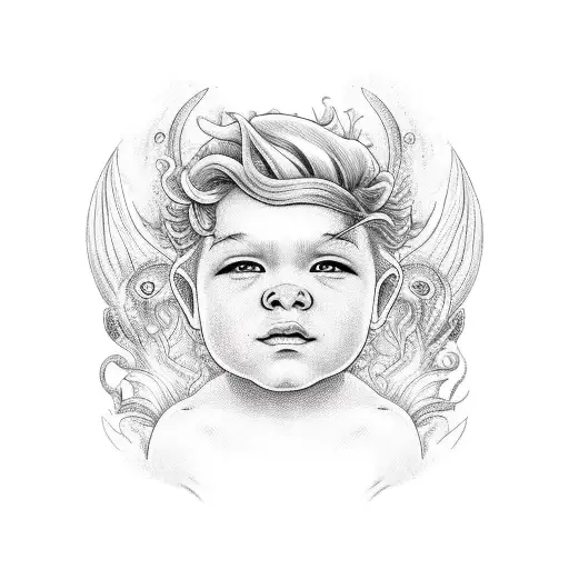 Mermaid Boy With Short Blonde Curls