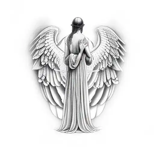 Angel With Wings And A Cross