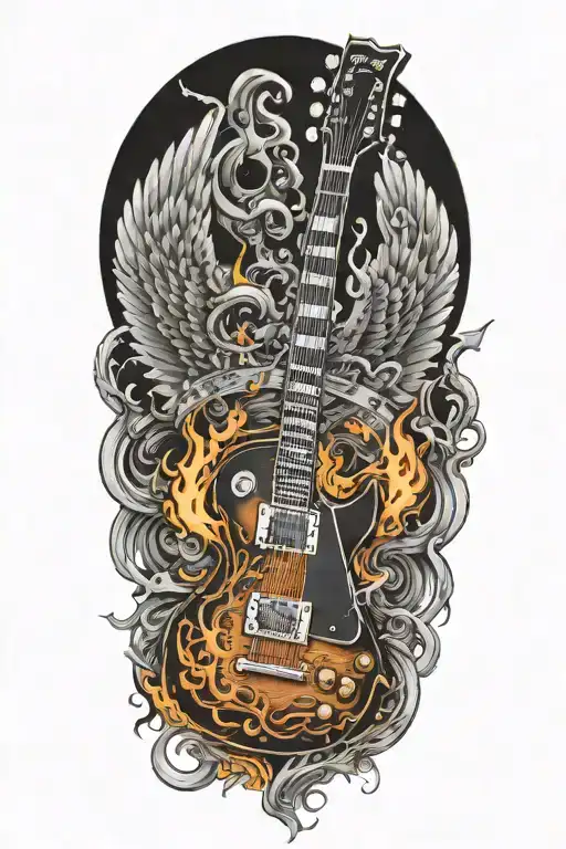 Les Paul Guitar Guitar Fire Wings