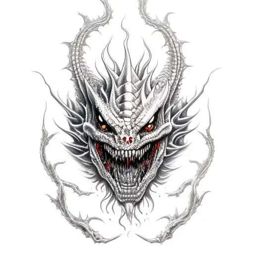 Half Zombie Dragon Face Breathing Fire